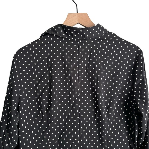 New York & Company City Stretch Polka Dot Button Up Blouse Office Workwear Sz 14 - Picture 12 of 16